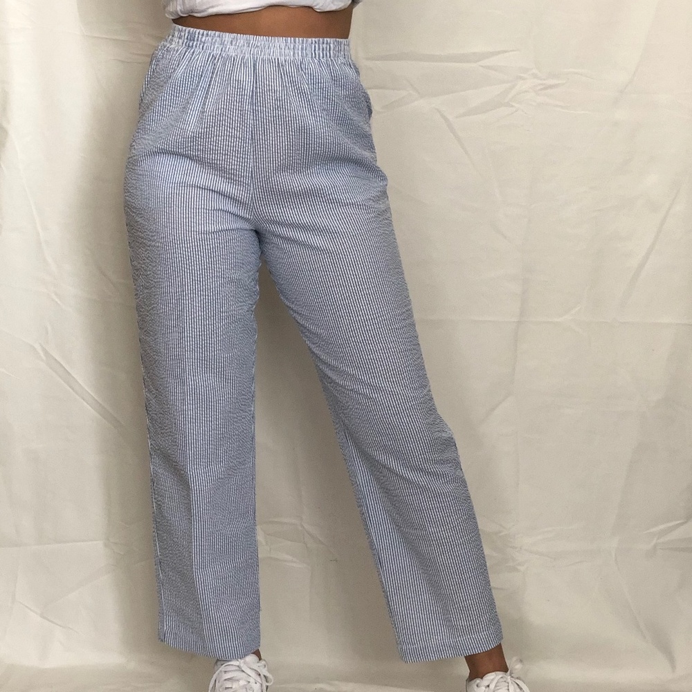 SEERSUCKER HIGHWAIST PANTS